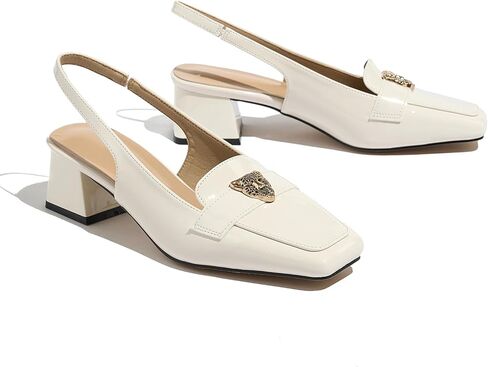 حذاء لوفر نسائي بكعب، كعب مكتنز مريح للنساء، كعب لوفر من الخلف، حذاء بكعب مدبب وكعب منخفض in Kuwait