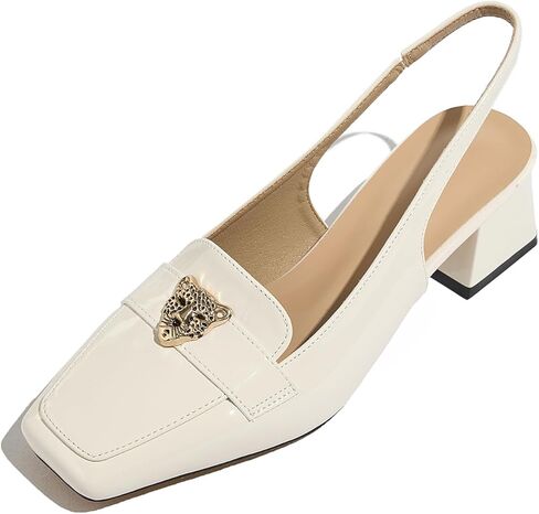 حذاء لوفر نسائي بكعب، كعب مكتنز مريح للنساء، كعب لوفر من الخلف، حذاء بكعب مدبب وكعب منخفض in Kuwait