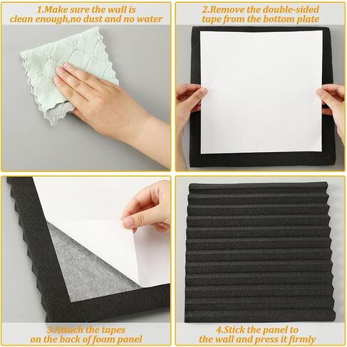 Augshy Double Sided Tape Heavy Duty, 9.8inch Lager Double Sided Mounting Tape Adhesive Pads for Acoustic Soundproof Foam Panels Removable Strong Sticky Adhesive Tape Pad for Wall Hanging (24Pcs) in Saudi Arabia