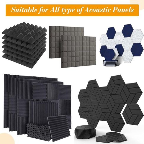 Augshy Double Sided Tape Heavy Duty, 9.8inch Lager Double Sided Mounting Tape Adhesive Pads for Acoustic Soundproof Foam Panels Removable Strong Sticky Adhesive Tape Pad for Wall Hanging (24Pcs) in Saudi Arabia