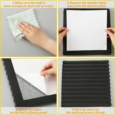 Augshy Double Sided Tape Heavy Duty, 9.8inch Lager Double Sided Mounting Tape Adhesive Pads for Acoustic Soundproof Foam Panels Removable Strong Sticky Adhesive Tape Pad for Wall Hanging (24Pcs) in Saudi Arabia