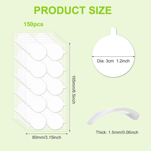 WINDIR 150 Pack Upgraded Sound Proof Foam Tape, Removable Acoustic Panels Mounting Tape Transparent Double Sided Strong Adhesive for Walls Heavy Duty Clear 1.2 inch Round Glue (150Pack) in Kuwait