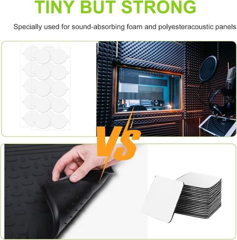 WINDIR 150 Pack Upgraded Sound Proof Foam Tape, Removable Acoustic Panels Mounting Tape Transparent Double Sided Strong Adhesive for Walls Heavy Duty Clear 1.2 inch Round Glue (150Pack) in Kuwait