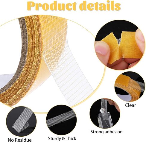 Carpet Tape, 1 Packs 0.79" x 66FT Double Sided Mesh Tape, Double Sided Tape Heavy Duty, High Tack Duct Cloth Tape, Fiberglass Tape Adhesive Tape for Mounting Carpets, Floors, Mats, Paste Decor in Saudi Arabia