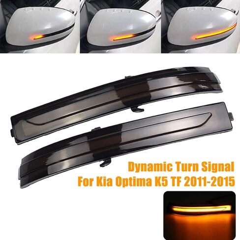 Dynamic Turn Signal Light Rearview Mirror Smoked Lens Turn Signal Indicator Light LED Turn Singal Blinker Light Compatible with Kia Optima K5 TF 2011 2012 2013 2014 2015 in Saudi Arabia
