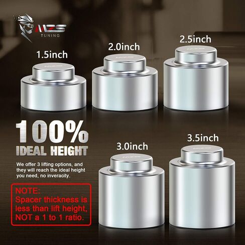 طقم تسوية MZS مقاس 1.5 بوصة فواصل زنبركية لملف الرفع الخلفي متوافقة مع 2000-2020 Yukon 1500 6-Lug | 2002-2009 TrailBlazer | 2002-2018 Envoy | 2002-2014 Escalade | 2003-2010 H2 2WD 4WD in Saudi Arabia