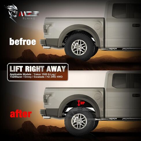 طقم تسوية MZS مقاس 1.5 بوصة فواصل زنبركية لملف الرفع الخلفي متوافقة مع 2000-2020 Yukon 1500 6-Lug | 2002-2009 TrailBlazer | 2002-2018 Envoy | 2002-2014 Escalade | 2003-2010 H2 2WD 4WD in Saudi Arabia