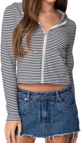 SOLILOQUY Women Y2K Zip-up Hoodie Gothic Rhinestone Graphic Long Sleeve Crop Hooded Jacket Fall Sweatshirt Hoodie Top in Kuwait