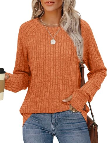 Saloogoe Women's Long Sleeve Top Crewneck Basic Lightweight Fall Shirt with Thumb Hole in Saudi Arabia