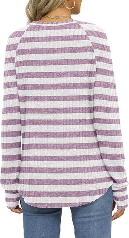 Saloogoe Women's Long Sleeve Top Crewneck Basic Lightweight Fall Shirt with Thumb Hole in Saudi Arabia