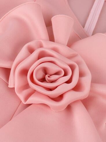 ONTINVA Women V-Neck Flower Short Sleeve Ruffle Formal Party Dress Work Office Cocktail Dresses in Saudi Arabia