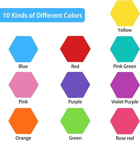WANDIC Dry Erase Circles, 10 Pcs 10 Colors Hexagon Shaped Removable Vinyl Dots Decals Colorful Non-Magnetic Dry Erase Table Spots Markers for School Painting Teaching Blackboard Stickers, 11.6inch in Saudi Arabia