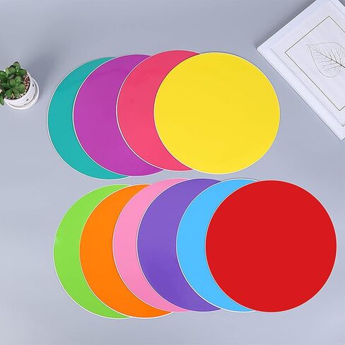 WANDIC Dry Erase Circles, 10 Pcs 10 Colors Hexagon Shaped Removable Vinyl Dots Decals Colorful Non-Magnetic Dry Erase Table Spots Markers for School Painting Teaching Blackboard Stickers, 11.6inch in Saudi Arabia