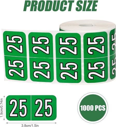 2 Rolls 2025 Year Stickers File Folder, 1000 Stickers for 25 Rectangle Coded Color Labels Number 25 Stickers Self Adhesive File Folder Year Stickers for Office Supplies Files (Blue) in Saudi Arabia