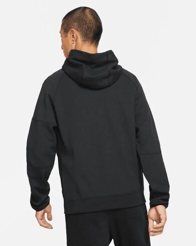Nike Men's Sportswear Tech Essentials Full Zip Fleece Hoodie DD5284 (US, Alpha, Medium, Regular, Regular, Standard, Black) in Saudi Arabia