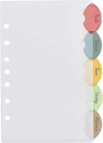 Avery 11118 Mini Dividers, 5/ST, 5-1/2-Inch x8-1/2-Inch, 7-Hole Punch, Multi in Saudi Arabia