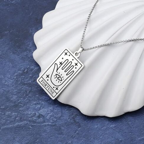 Tarot Cards Gift Horoscope Astrology Sign Necklace keychain Sun Moon Star Fatima Hand Eye Heart Lion Pattern Jewelry in Kuwait