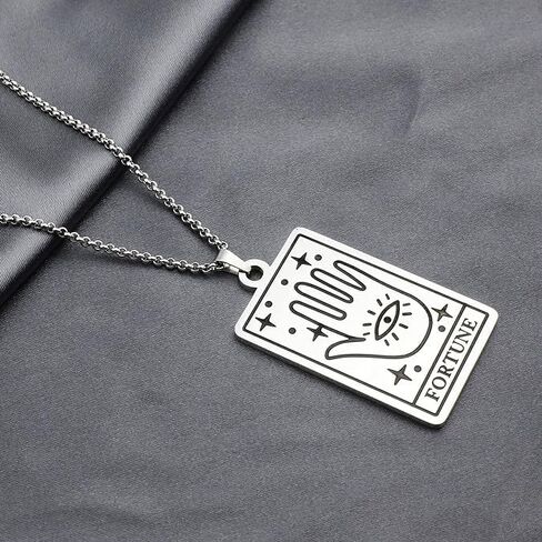 Tarot Cards Gift Horoscope Astrology Sign Necklace keychain Sun Moon Star Fatima Hand Eye Heart Lion Pattern Jewelry in Kuwait