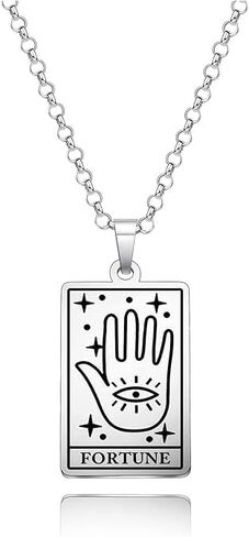 Tarot Cards Gift Horoscope Astrology Sign Necklace keychain Sun Moon Star Fatima Hand Eye Heart Lion Pattern Jewelry in Kuwait