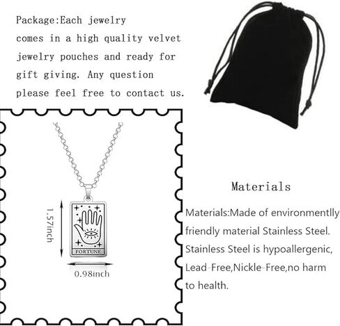 Tarot Cards Gift Horoscope Astrology Sign Necklace keychain Sun Moon Star Fatima Hand Eye Heart Lion Pattern Jewelry in Kuwait
