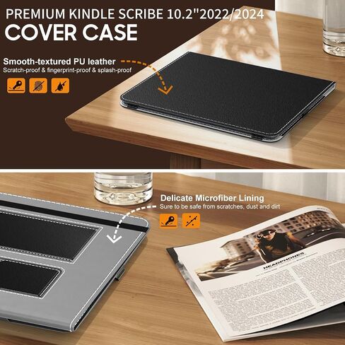 حافظة MoKo لجهاز Amazon Kindle Scribe 2022 الإصدار 10.2 بوصة، الجيل الأول، حافظة نحيفة من جلد البولي يوريثان مع خاصية الاستيقاظ/السكون التلقائي لقارئ Kindle Scribe الإلكتروني 2022، غابة خضراء in Kuwait