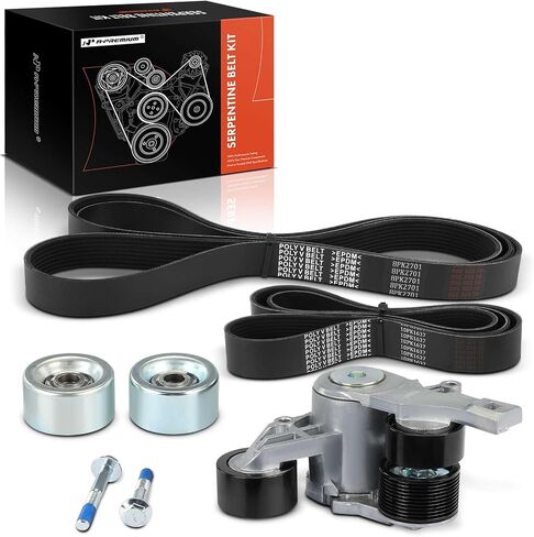 A-Premium Engine Serpentine Belt Drive Kit Compatible with Freightliner 122SD 2014-2019, Cascadia 2011-2018, Coronado & Western Star 4900FA, 4900SA, 5700XE, 6900XD, 4900EX - 14.0L 14.8L 15.6L in Saudi Arabia