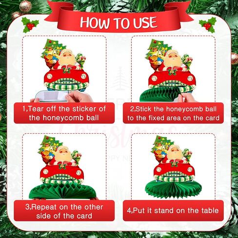 TaoBary 10 Pieces Vintage Christmas Honeycomb Centerpieces Victorian 3D Christmas Table Decorations Santa Claus Snowman Table Toppers for Xmas Winter Holiday Indoor Home Retro Party Decorations in Saudi Arabia