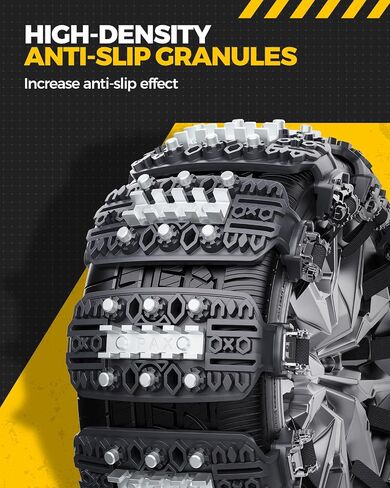 KYX Tire Chains for Car/SUV/Pickup Truks, Adjustable Universal Emergency Snow Chains for Tire, 8.7-11.1 inch, Caoutchouc, Small, 6 Pcs in Saudi Arabia