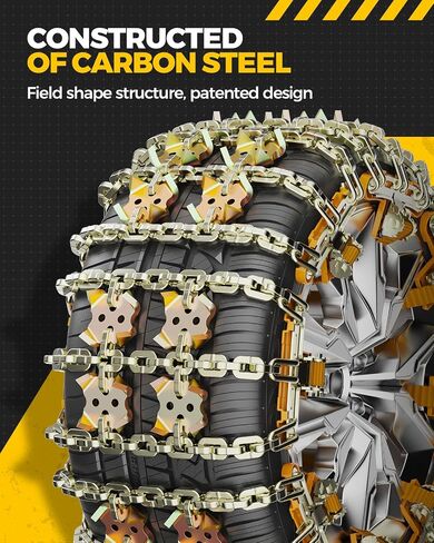 KYX Tire Chains for Car/SUV/Pickup Truks, Adjustable Universal Emergency Snow Chains for Tire, 8.7-11.1 inch, Caoutchouc, Small, 6 Pcs in Saudi Arabia