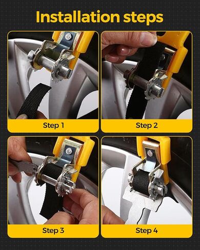 KYX Tire Chains for Car/SUV/Pickup Truks, Adjustable Universal Emergency Snow Chains for Tire, 8.7-11.1 inch, Caoutchouc, Small, 6 Pcs in Saudi Arabia