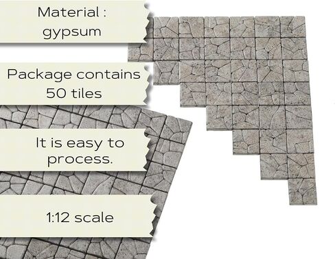 Dollhouse Flooring, Miniature Pavement Bricks, 1/12 Scale Accessories, Mini Bricks for Landscaping, REDUCIO! in Kuwait