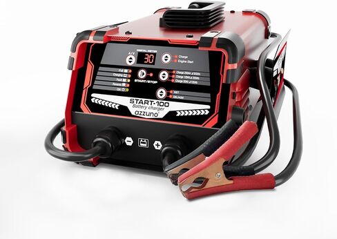 AZZUNO Professional 30-Amp Battery Charger, 12V and 24V Automotive Charger, 130 Cranking Amps, Trickle Charger Smart Battery Maintainer, Ideal for Motorcycle Cars Trucks Marine Batteries and More in Saudi Arabia