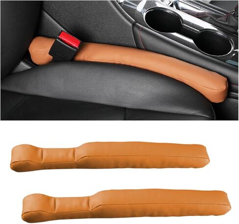 AICEL Car Seat Gaps Filler, 2 Pack Microfiber Leather Seat Crevice Plug Blockers, Stop Things from Dropping, Organizer Fill The Gap Between Seat and Console, Universal for Car SUV Truck (Brown) in Saudi Arabia