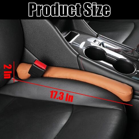 AICEL Car Seat Gaps Filler, 2 Pack Microfiber Leather Seat Crevice Plug Blockers, Stop Things from Dropping, Organizer Fill The Gap Between Seat and Console, Universal for Car SUV Truck (Brown) in Saudi Arabia