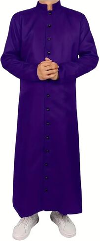 Men's Clergy Robes Cassock Robe Church Priest Costume Standing Collar Liturgical Vestments in Saudi Arabia