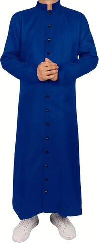 Men's Clergy Robes Cassock Robe Church Priest Costume Standing Collar Liturgical Vestments in Saudi Arabia