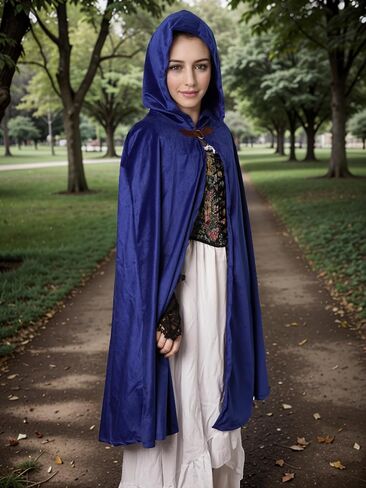 Renaissance Hooded Cloak Medieval Renaissance Faire Outfits Halloween Costume Wizard Witch Cape Adult in Saudi Arabia