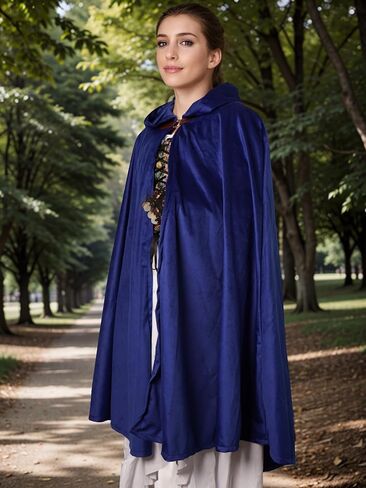 Renaissance Hooded Cloak Medieval Renaissance Faire Outfits Halloween Costume Wizard Witch Cape Adult in Saudi Arabia