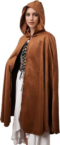 Renaissance Hooded Cloak Medieval Renaissance Faire Outfits Halloween Costume Wizard Witch Cape Adult in Saudi Arabia
