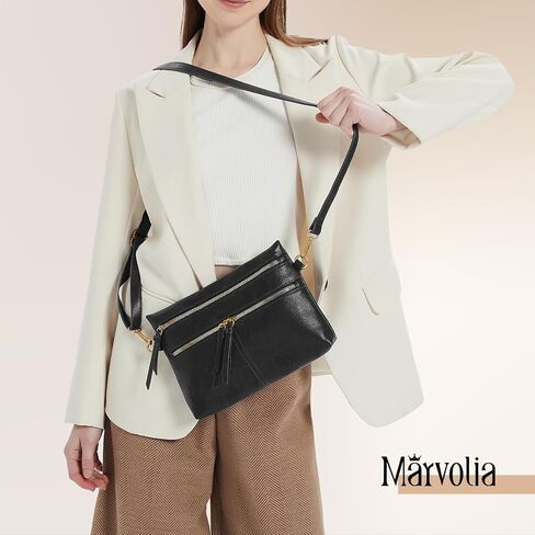Marvolia Crossbody Bags for Women Crossbody Purse Soft Leather Shoulder Handbags with Adjustable Strap in Saudi Arabia