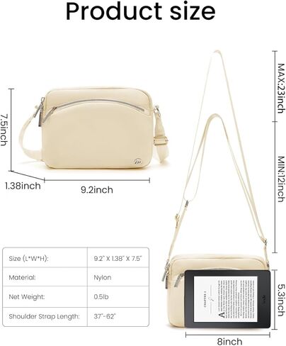 محفظة سفر صغيرة من Mum's Memory محفظة نسائية طويلة تمر بالجسم بحزام طويل للنساء مع حقيبة يد من النايلون المقاوم للماء in Kuwait