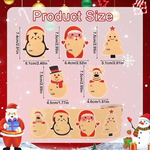 200pcs Christmas Tags for Gifts, Natural Kraft Paper Stickers Christmas Name Labels Party Favors Tag Stickers Holiday Wrapping Label for Xmas Presents Wrap in Saudi Arabia