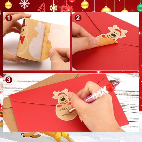 200pcs Christmas Tags for Gifts, Natural Kraft Paper Stickers Christmas Name Labels Party Favors Tag Stickers Holiday Wrapping Label for Xmas Presents Wrap in Saudi Arabia