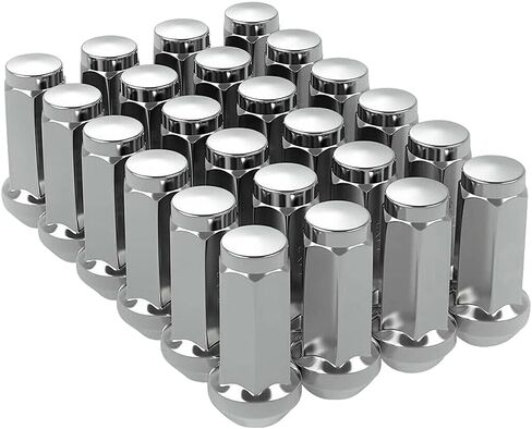 24PCS 1/2"-20 Lug Nuts, Hunting Horse 1.9 inch Tall Closed End Chrome Lug Nuts Cone Seat, 3/4 inch Hex, Black in Saudi Arabia
