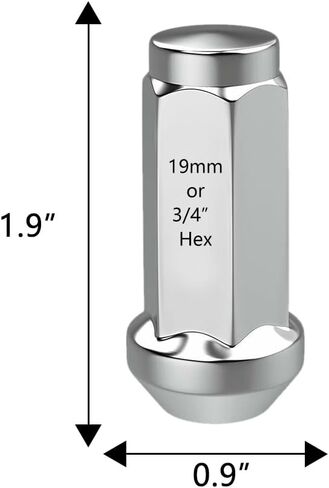 24PCS 1/2"-20 Lug Nuts, Hunting Horse 1.9 inch Tall Closed End Chrome Lug Nuts Cone Seat, 3/4 inch Hex, Black in Saudi Arabia