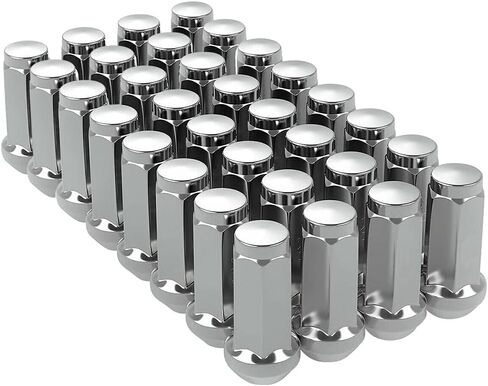 24PCS 1/2"-20 Lug Nuts, Hunting Horse 1.9 inch Tall Closed End Chrome Lug Nuts Cone Seat, 3/4 inch Hex, Black in Saudi Arabia