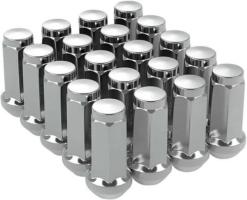 24PCS 1/2"-20 Lug Nuts, Hunting Horse 1.9 inch Tall Closed End Chrome Lug Nuts Cone Seat, 3/4 inch Hex, Black in Saudi Arabia