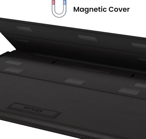 INVZI MacBook Sleeve, Vegan Leather Bag Compatible with 15"/16" MacBook Pro M3/M2/M1/Max 2024-2019, Compact Design with Invisible Stand (Blue) in Saudi Arabia