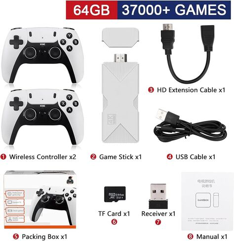 Kothab Retro Game Console Wireless Nostalgia Game Dongle with 4K High Definition HD Output,9 Classic Emulators,Built in 20000+ Games,Plug and Play Video Game Dongle (Upgrade) in Saudi Arabia