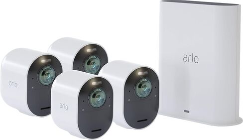 Arlo Ultra Security Camera 4K HDR (2nd Gen, 2020 Release) + SmartHub, Battery Power, Emergency Response, AI Event Captions, 1-Month Trial of Secure Plan, 180° Field of View, 2 Cam, Black in Saudi Arabia